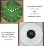 XNM Green Wall Clock for Bedroom Round Glass Wall Clocks Battery Operated 14 - Image 7