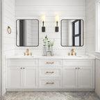 Black Metal Framed Bathroom Mirror - Image 3