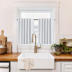RYB HOME 100% Blackout Basement Curtains Over Sink 30 inches Long, Heat & UV by RYBHOME