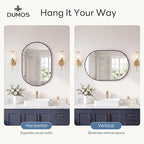 DUMOS 20" x 30" Oval Bathroom Mirror, Tempered Glass, Morden Vanity Mirror - Image 4