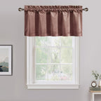 NICETOWN Velvet Cafe Windows Valance, Dusty Rose Pink Window Treatment by NICETOWN