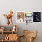 MyGift 3 Panel Wall Mounted Entryway Bulletin Board Combo Set - Image 3