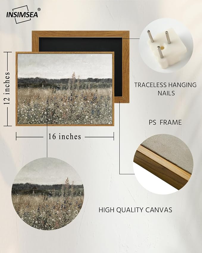 InSimSea Framed Canvas Wall Art Vintage Decor, Classical Oil Painting Canvas - Image 4