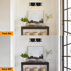FadimiKoo 3-Light Wood Bathroom Light Fixtures Over Mirror, Rustic Black Silver - Image 5