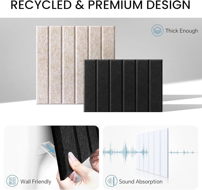 Large Cork Bulletin Board for Wall 36"x24", 6 Pack Felt Slat Wall Panel Tiles - Image 3