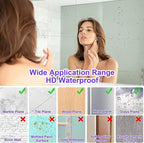 JUNEBRUSHS 8 Pack Self Adhesive Acrylic Mirror, Flexible Plastic Sheets Wall - Image 5