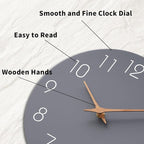 Mosewa Wall Clock 12 Inch Gray Silent Non Ticking Battery Operated Modern - Image 6