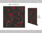 FLFK Vintage Wallpaper Peel and Stick Red Rose Wallpaper 16in x 384in Floral - Image 2