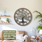 Micasso Rustic Oversize Wall Clock: 35Inch Farmhouse Tree of Life Metal - Image 2