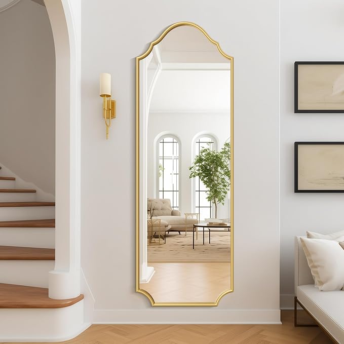 WallBeyond Arched Full Length Mirror Wall Mounted, Living Room, Hanging or by WallBeyond