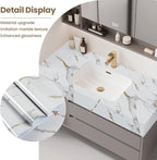 practicalWs Glossy Marble Wallpaper Peel and Stick White/Gold Granite Contact - Image 4