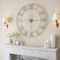 Cuspin 36 Inch Large Silver Wall Clock, Extra Large Silent Non Ticking Battery by Cuspin