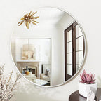 VooBang White Round Bathroom Mirror, 20 inch Circle Mirror, - Image 2