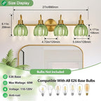 4-Light Bathroom Light Fixtures, Vintage Bathroom Vanity Lighting Fixtures Over - Image 8