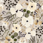 18"x236" Boho Cream/Brown Daisy Flower Peel and Stick Self Adhesive Wallpaper by VistaPalette