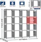 Mavivegue Book Shelf, 16 Cube Storage Organizer, DIY Bookcase, Metal Cube - Image 3