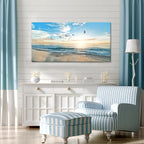 Goldfoilart Ocean Beach Sunset Canvas Wall Art - Image 3