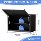 Garage Wall Cabinet with Flip-Up Door and Shelf, Lockable Metal Storage Cabinet - Image 3
