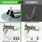 JINSHUNFA Adhesive Wall Hooks 13LB Heavy Duty No Drill Transparent Waterproof - Image 4