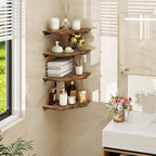 Homode Corner Shelf Wall Mount, Wood Corner Hanging Shelves - Image 2