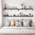 YGEOMER Floating Shelves for Wall, 35in Black Wall Shelves for Living Room - Image 7