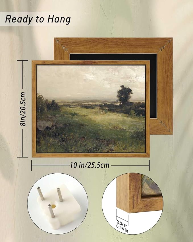 InSimSea Framed Canvas Wall Art Vintage Decor, The Vast Grassland Wall Art Room - Image 3