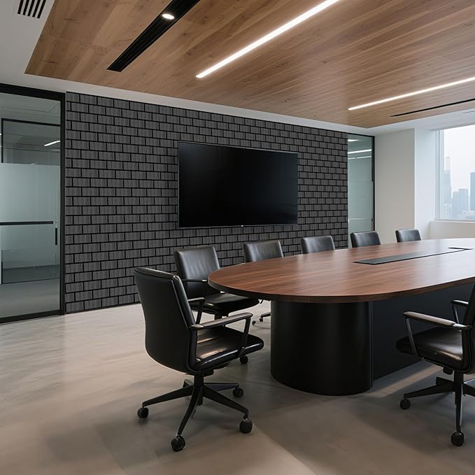 WoveN SounD Brick Acoustic Wall Panels, 16 Pack 16x12 Inch, PVC Wood Grain - Image 7