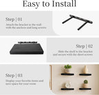 BGMG Wood Floating Shelves 12 inch, Solid Wood Wall Shelves - Image 5