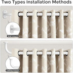 2 Pack Curtain Rods 32-46 Inch, 1 Inch Adjustable Heavy Duty Room Darkening - Image 4