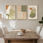 Framed Mid Century Modern Boho Wall Art Bedroom, 3 Piece Tropical Sage Green - Image 4