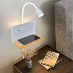 Bedside Wall Sconces with Wireless Charging Station & USB Charging, 3 by SENFAY