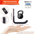 4 Pack Garage Storage Hooks, Ladder Hangers, Steel Wall Mount Hooks, Utility - Image 4