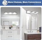 360° Rotate 3-Light LED Bathroom Vanity Light Fixtures, 1300LM Acrylic Chrome - Image 8
