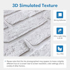 COMSTICKC 3D White with Gray Spots Faux Brick Wall Panel Peel and Stick Wall - Image 3