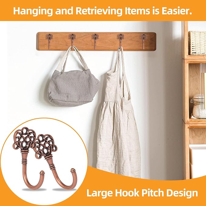 20 PCS Vintage Metal Wall Hooks, Bohemian Decorative Hook - Image 5