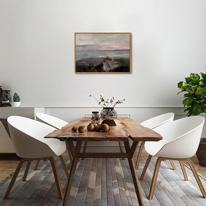 OIQArtOIQ Vintage Landscape Canvas Wall Art Framed Natural Scenery Painting - Image 5