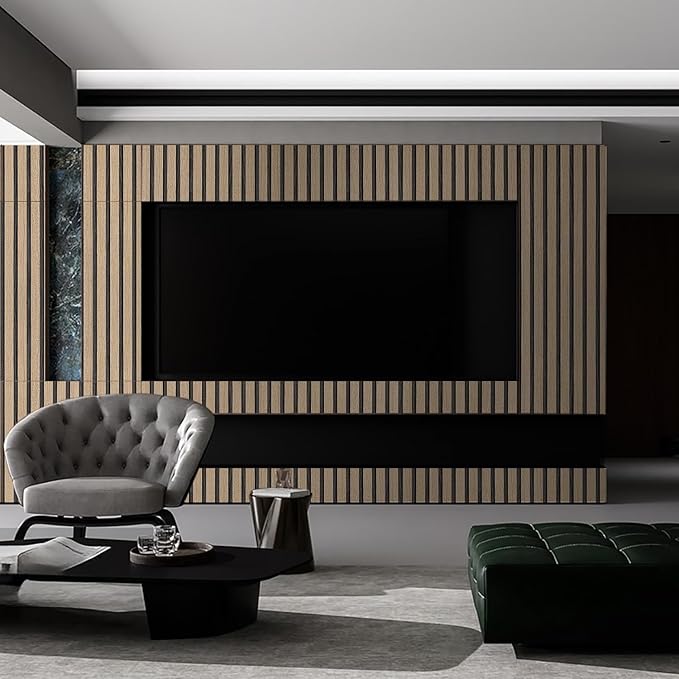 Peel and Stick Wallpaper Textured Brown Wood Slat 35.4x200 Inch Self-Adhesive - Image 3