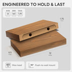 Homeforia 12 inch Golden Oak Floating Shelf, High End Solid Real Wood 12inch - Image 2