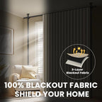 100% Blackout Room Divider Curtains Sets Beige W100 x L84 in, 2 Panels Curtain - Image 5