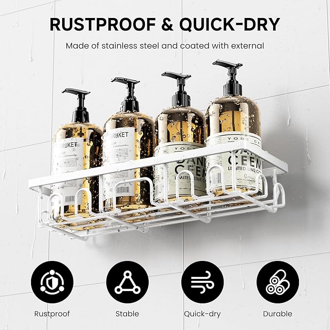Shower Caddy, 5 Pack Shower Shelves - Image 3