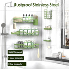 NESOMI Shower Caddy Adhesive Shower Organizer 8-Pack, Rustproof Stainless Steel - Image 5