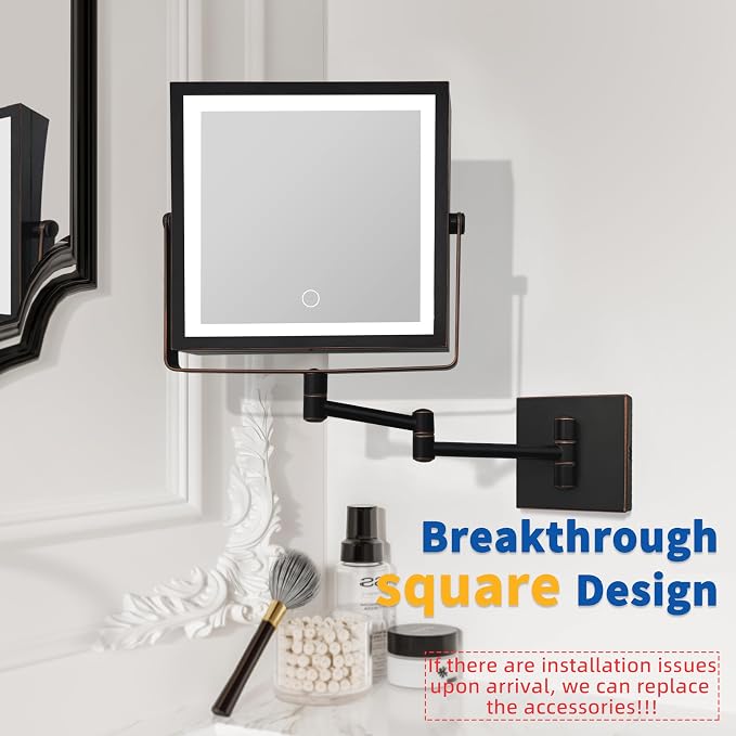 Ruacq Rechargeable Wall Mounted Makeup Mirror - Image 2
