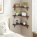 YGEOMER Corner Floating Shelves, Wall Mounted Corner Shelf - Image 4