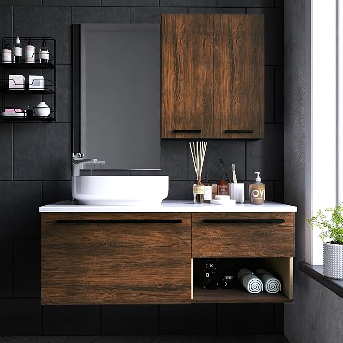 Vinjiasin Dark Wood Contact Paper Peel and Stick Wood Grain Wallpaper Self - Image 5