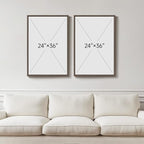 Large Framed Botanical Wall Art Set of 2, Modern Minimalist Floral Canvas Wall - Image 3