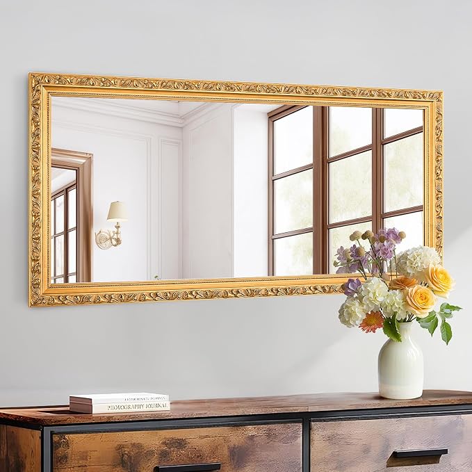 Large Vintage Mirror for Wall, Decorative Mirrors for Entryway, Hangs by AutdotWallMirrors