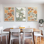 KISSFOX Framed Canvas Wall Art Abstract Floral Botanical Print Set of 3 Green - Image 7