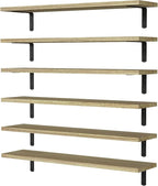 WOPITUES Wood Floating Shelves Set of 6, 24 inch Long Floating Shelves by WOPITUESOfficial