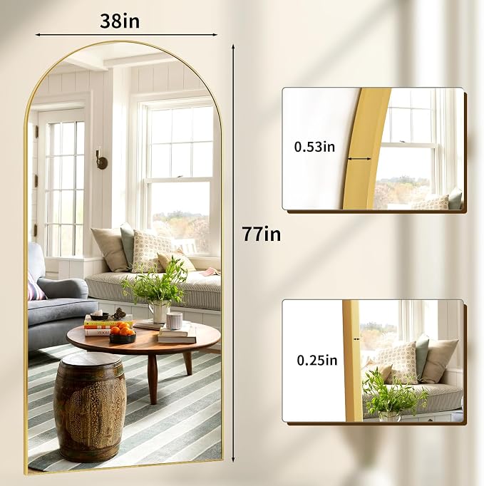 XRAMFY 78"x38" Arched Full Length Mirror - Image 4