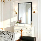 AAZZKANG Large Mirrors for Wall Black 28"x20" Rectangle Metal Framed Mirror - Image 5